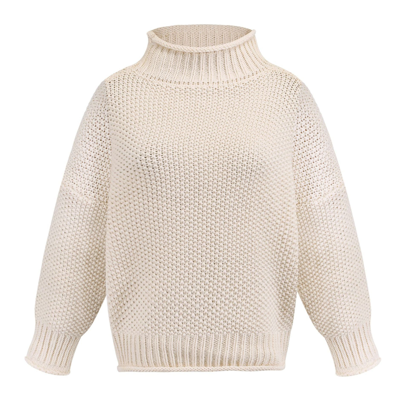 Solid Turtleneck Pullover Sweater Winter Fashion Casual Knitted Long-Sleeved Top Women's Clothing
