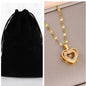 Double-layer Love Necklace With Rhinestones Titanium Steel Pendant Fashion Jewelry Woman Valentines Day Gift